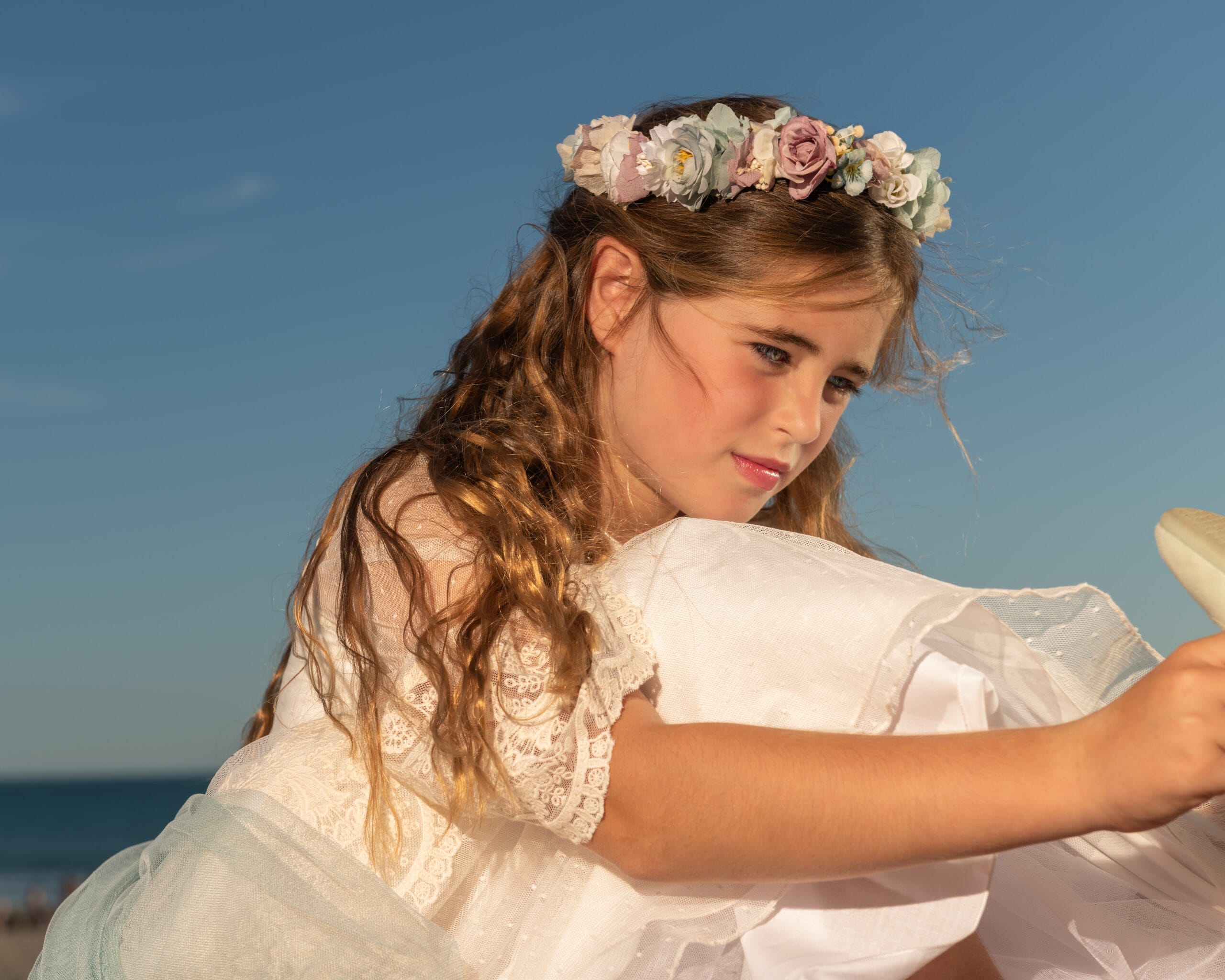Sesión de comunión en la playa de Málaga