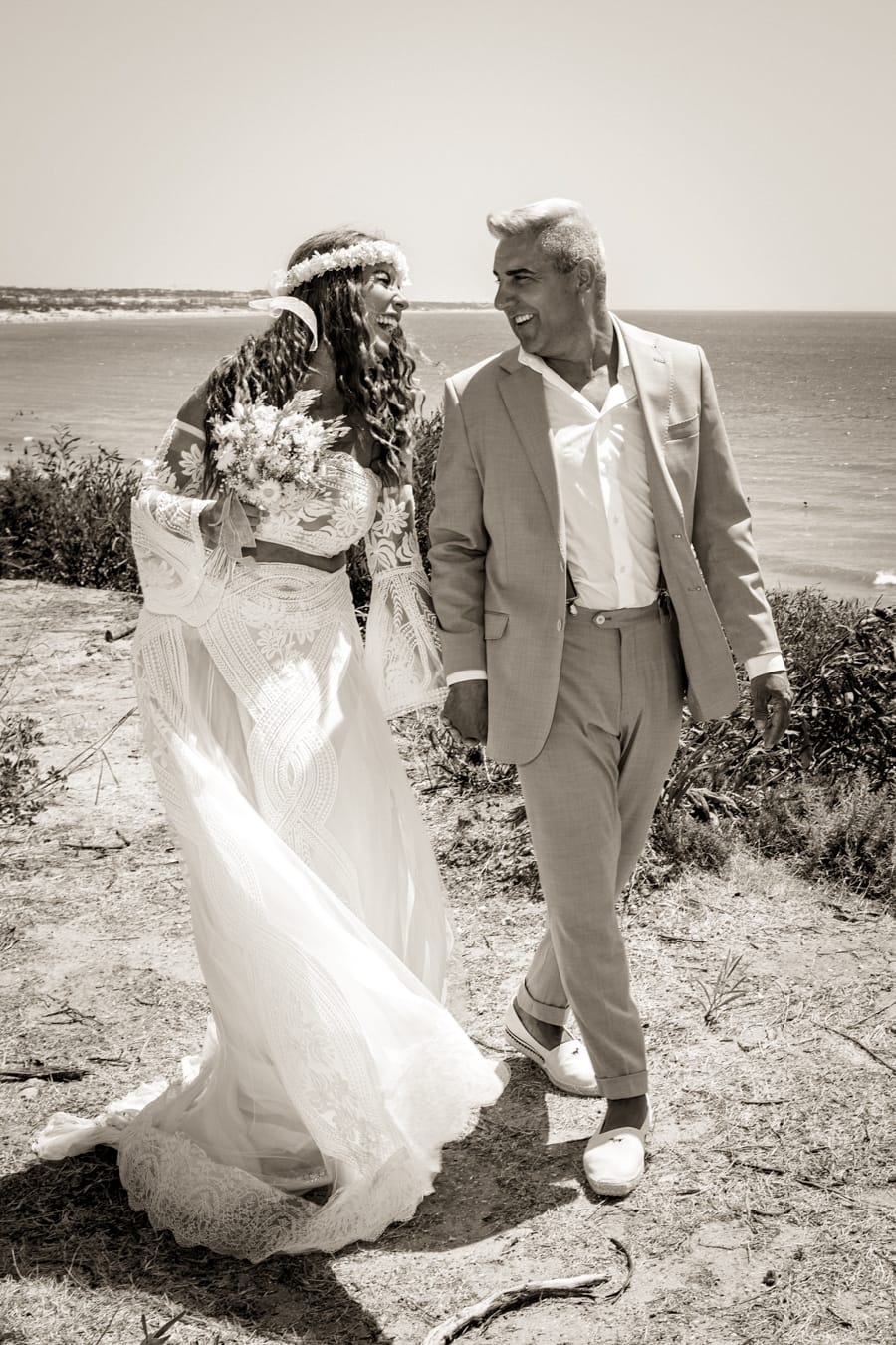 Boda en la playa con vista al mar