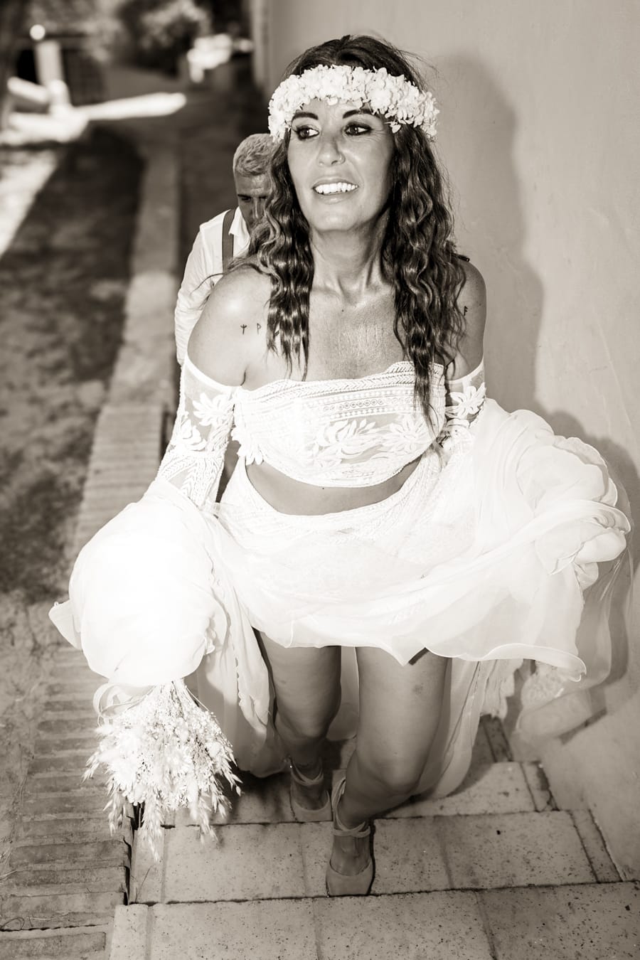 Instante espontáneo de los novios