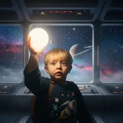 Retrato infantil en la playa